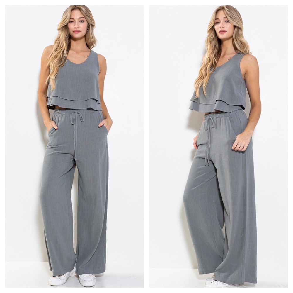 29 Linen Sleeveless Top and Pants Set - Picture 5 of 7
